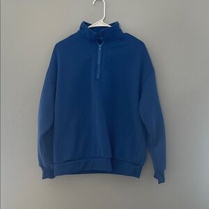 SHEIN Women's Blue Half-Zip Sweatshirt